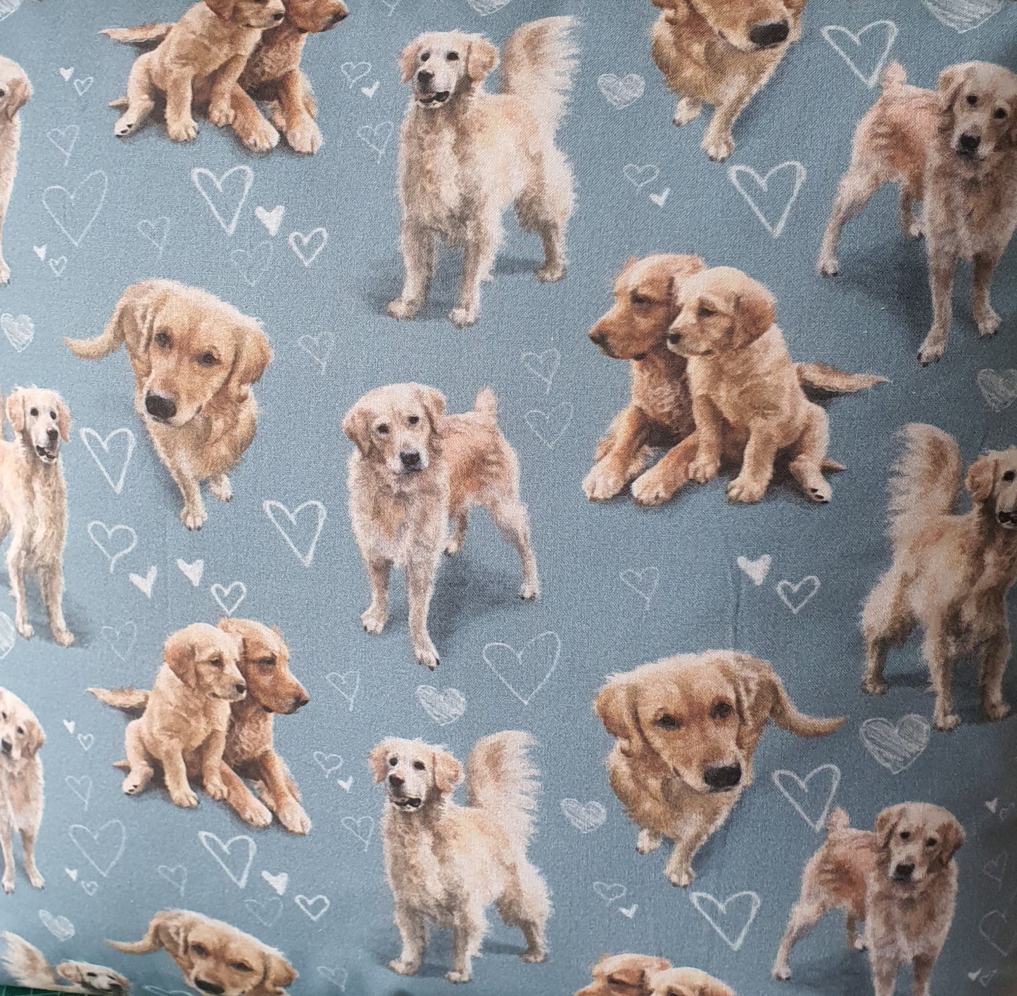 Handmade Golden Retriever Pattern Zipped Cushion Cover - Dog Lovers Gift