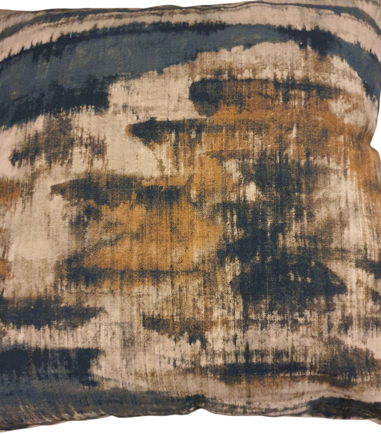 Close up of the abstract pattern on the front of the cushion cover.
