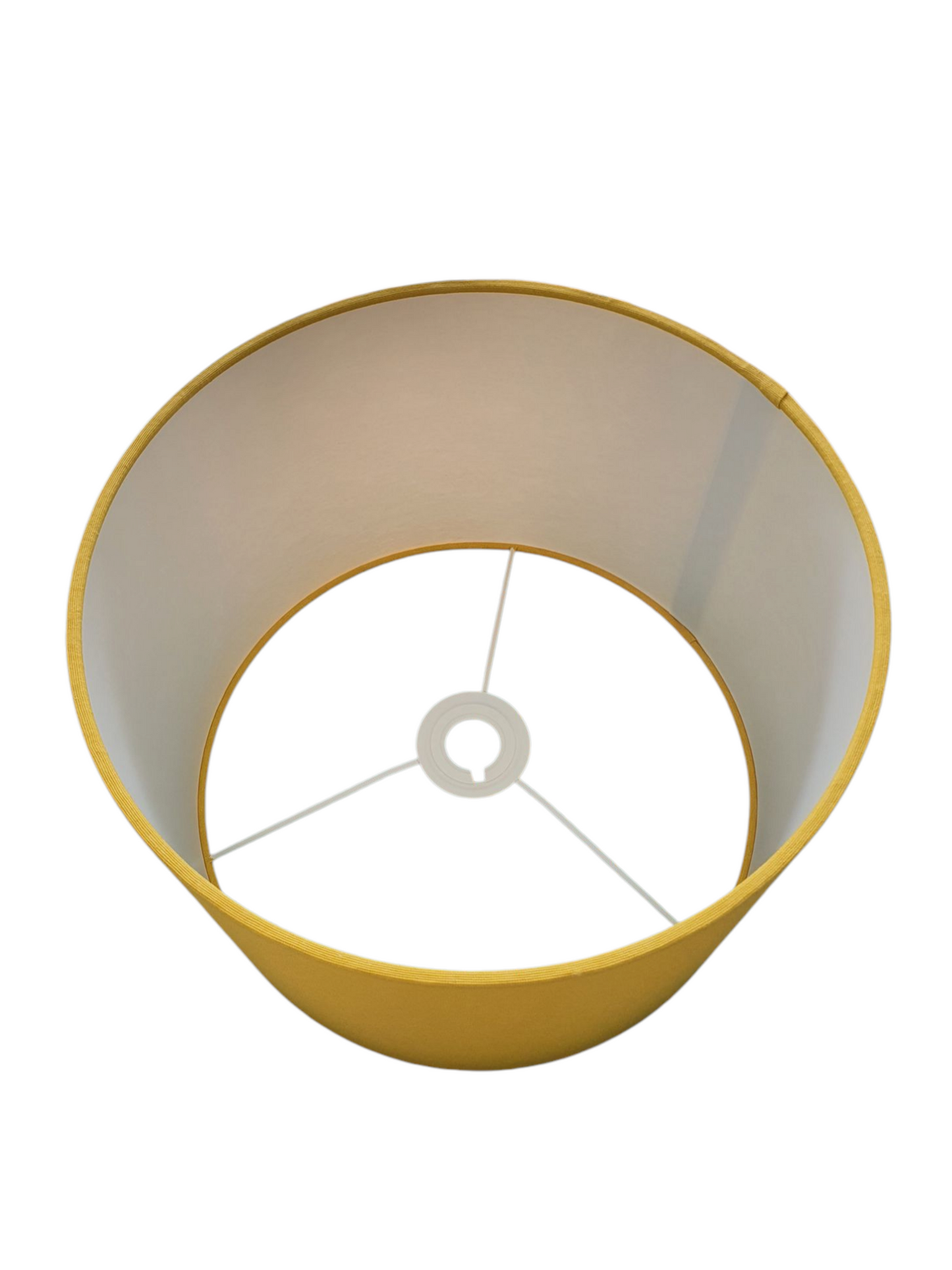 The photo is looking down into the inside of the shade which shades one of the rings and the white fire retardant PVC.