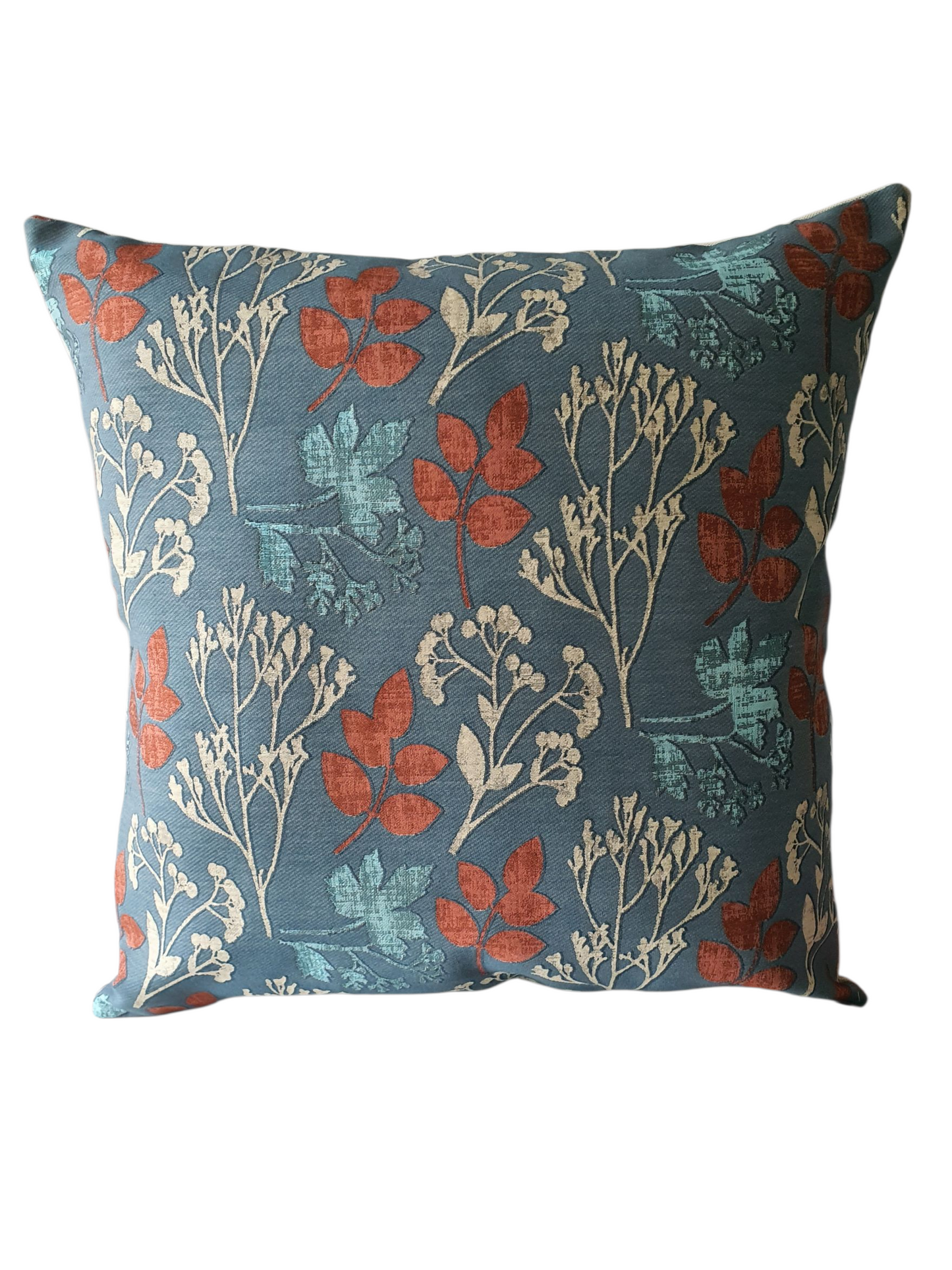 Handmade Zipped Cushion Cover, Elliott Teal Peacock Jacquard Fabric, Home Decor