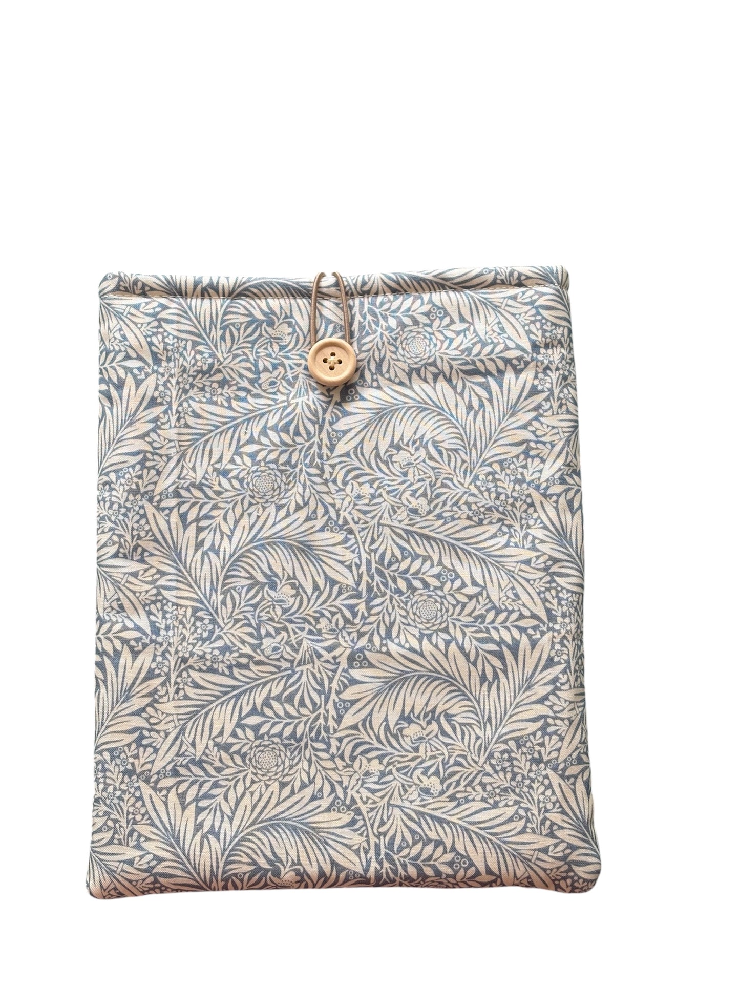 Handmade Padded Book Pouch, Book Lovers Gift, William Morris Larkspur Fabric, Book Cover