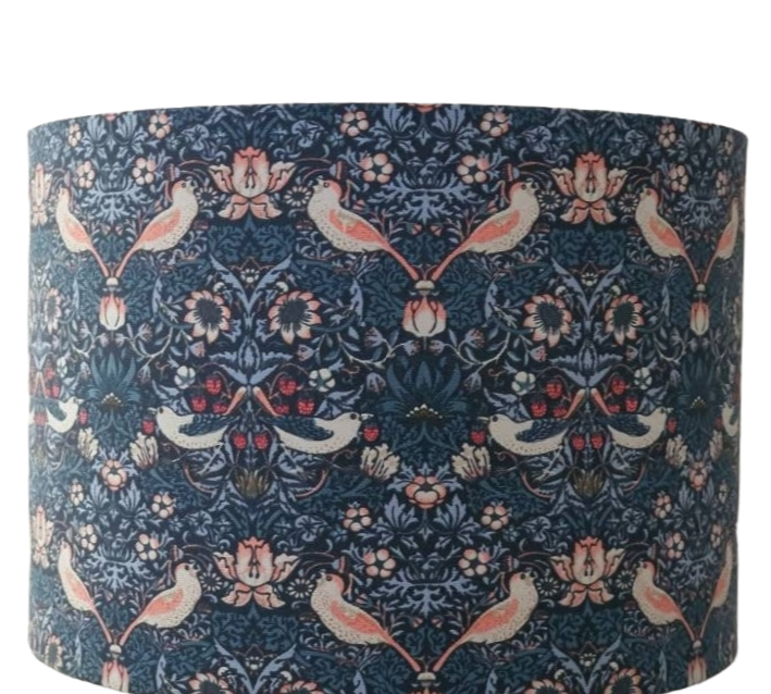 Strawberry Thief - Handmade 30cm Drum Lampshade