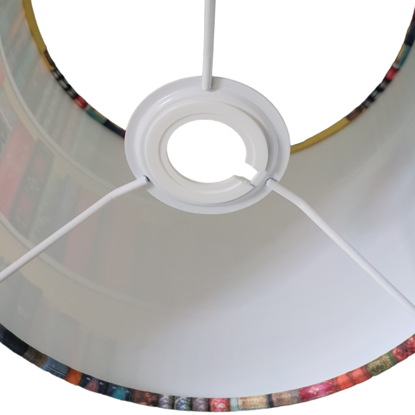 Handmade 20cm Drum Lampshade - Classic Books Fabric - Book Lovers Gift