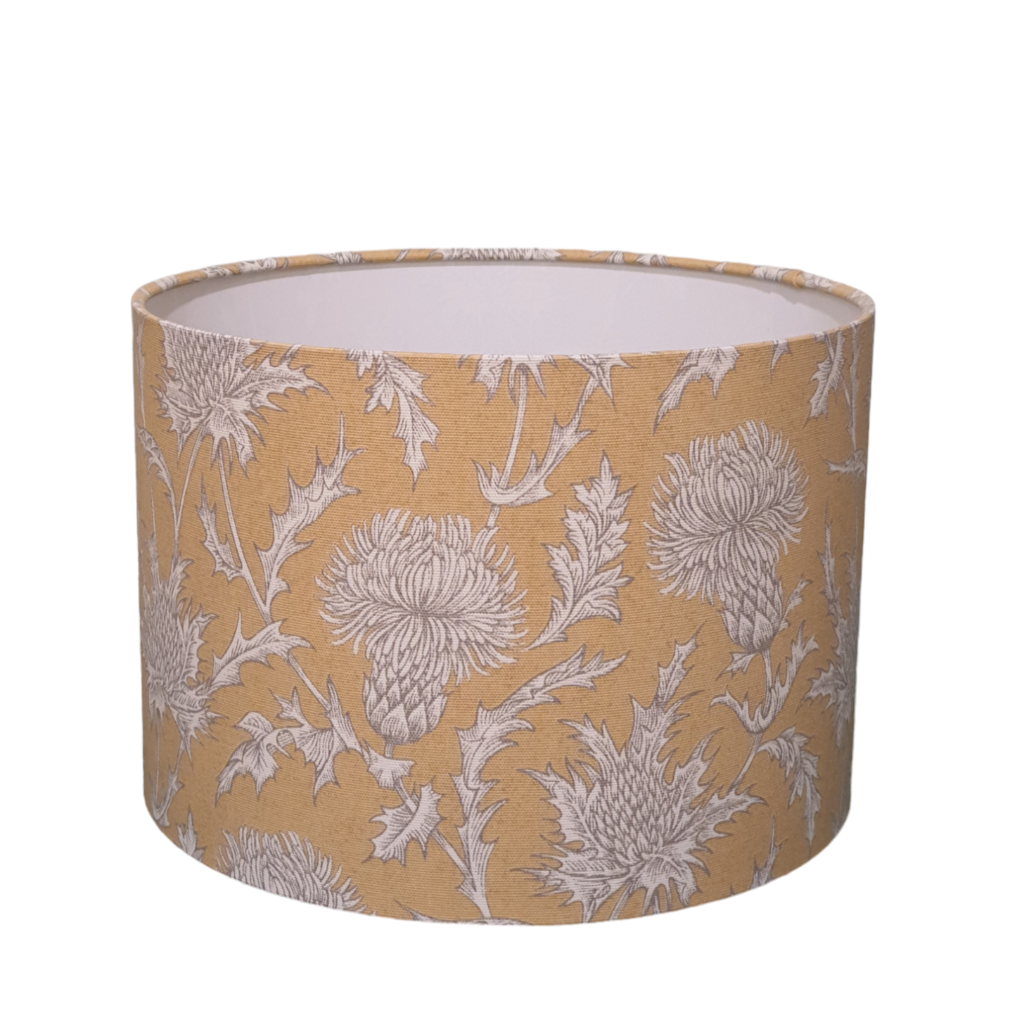 Botanist Carlina Ochre Fabric - Handmade 30cm Lampshade