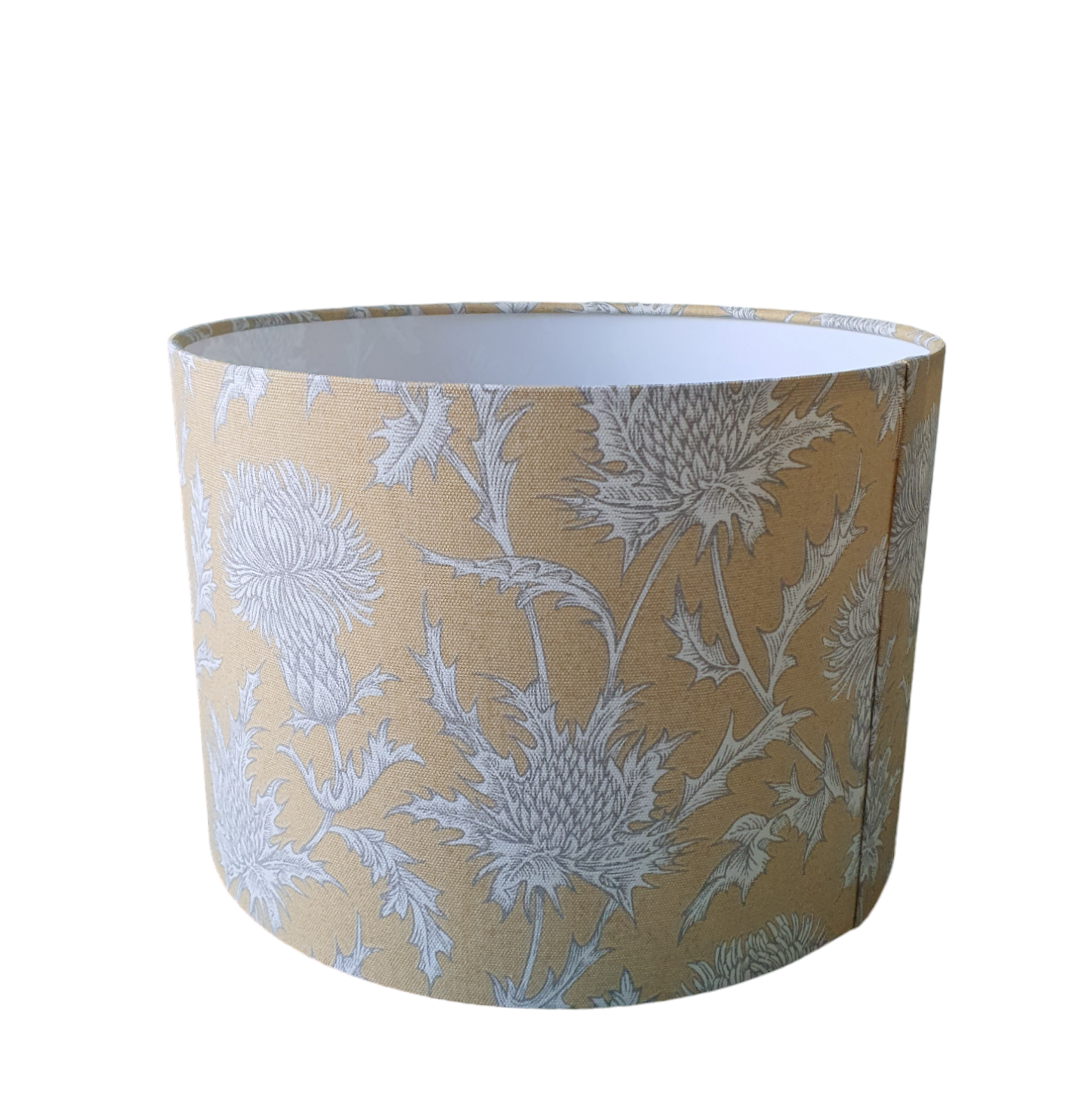 Botanist Carlina Ochre Fabric - Handmade 30cm Lampshade