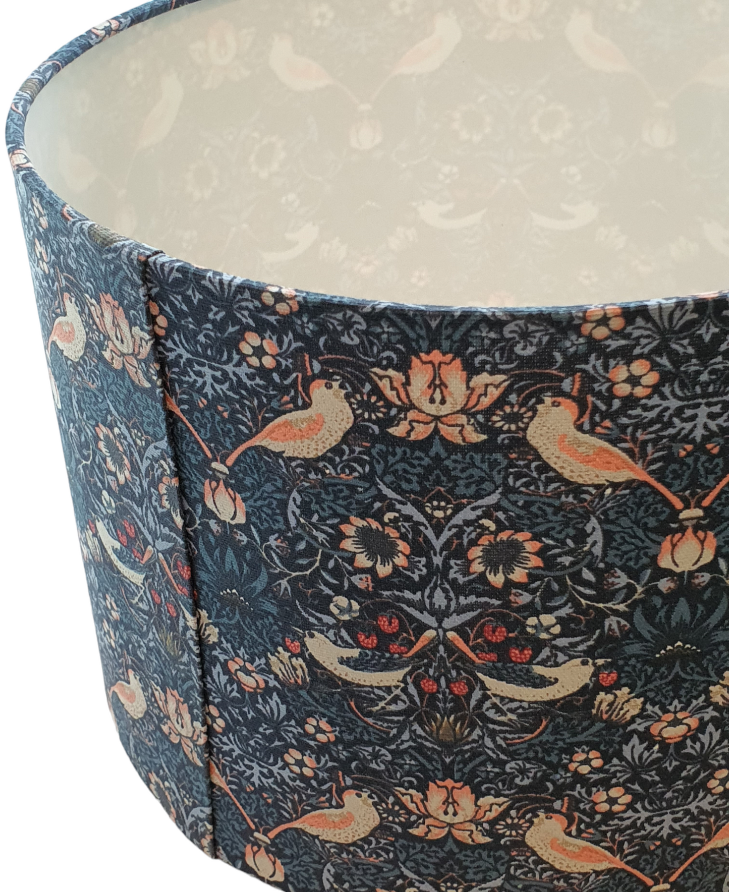 Strawberry Thief - Handmade 30cm Drum Lampshade