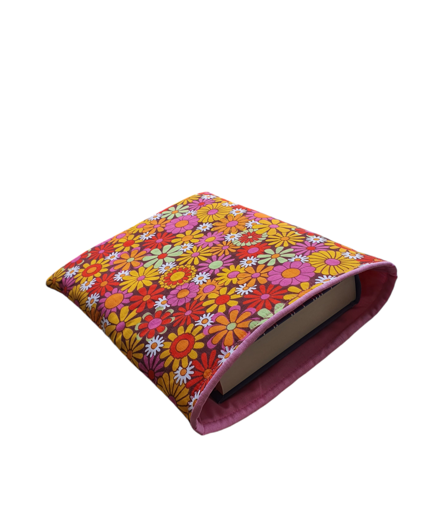 Handmade Padded Floral Book Pouch, Book Lovers Gift, Book Sleeve, Kindle, e-Reader, Tablet