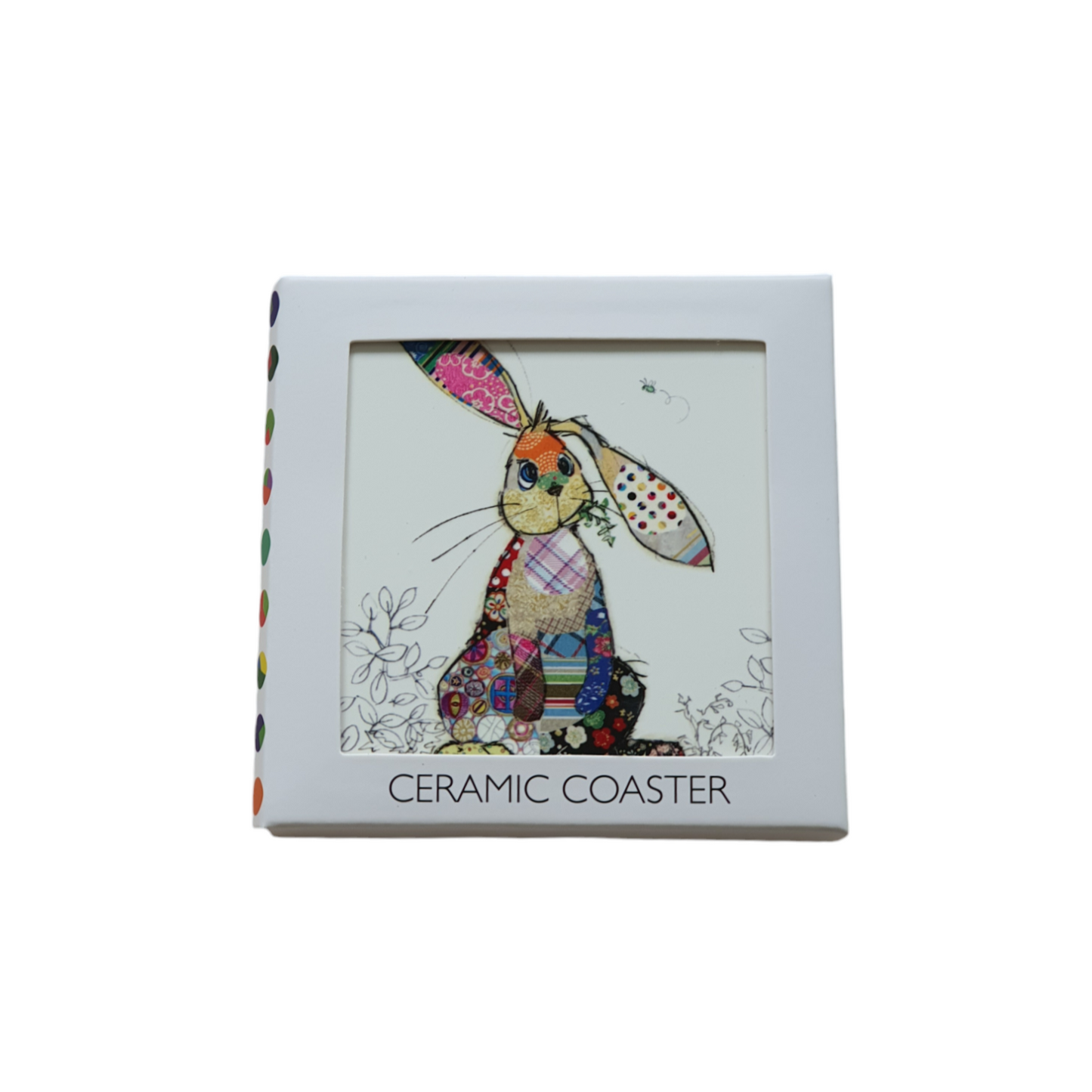Bug Art Binky Bunny Ceramic Coaster