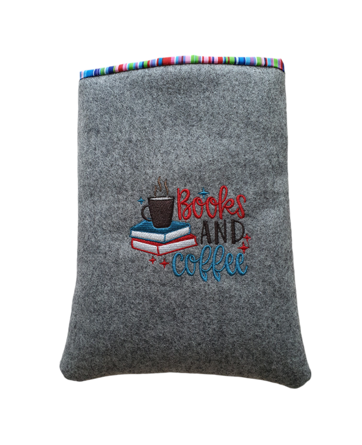 Embroidered padded Book Pouch which would make an ideal Book Lovers Gift as would protect books from wear and gtear.