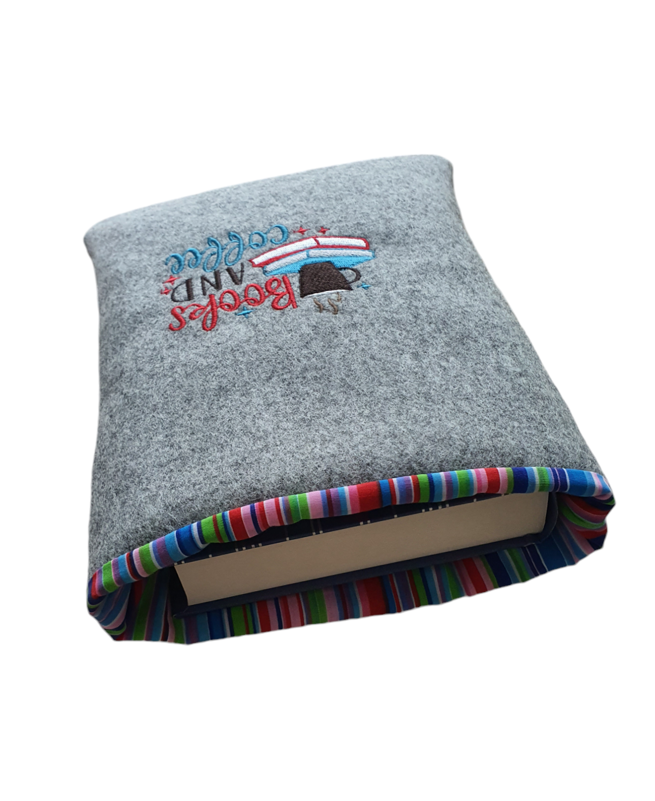 Handmade Embroidered Book Pouch, Book Lovers Gift, Book Sleeve, Book Bag, Book Protector