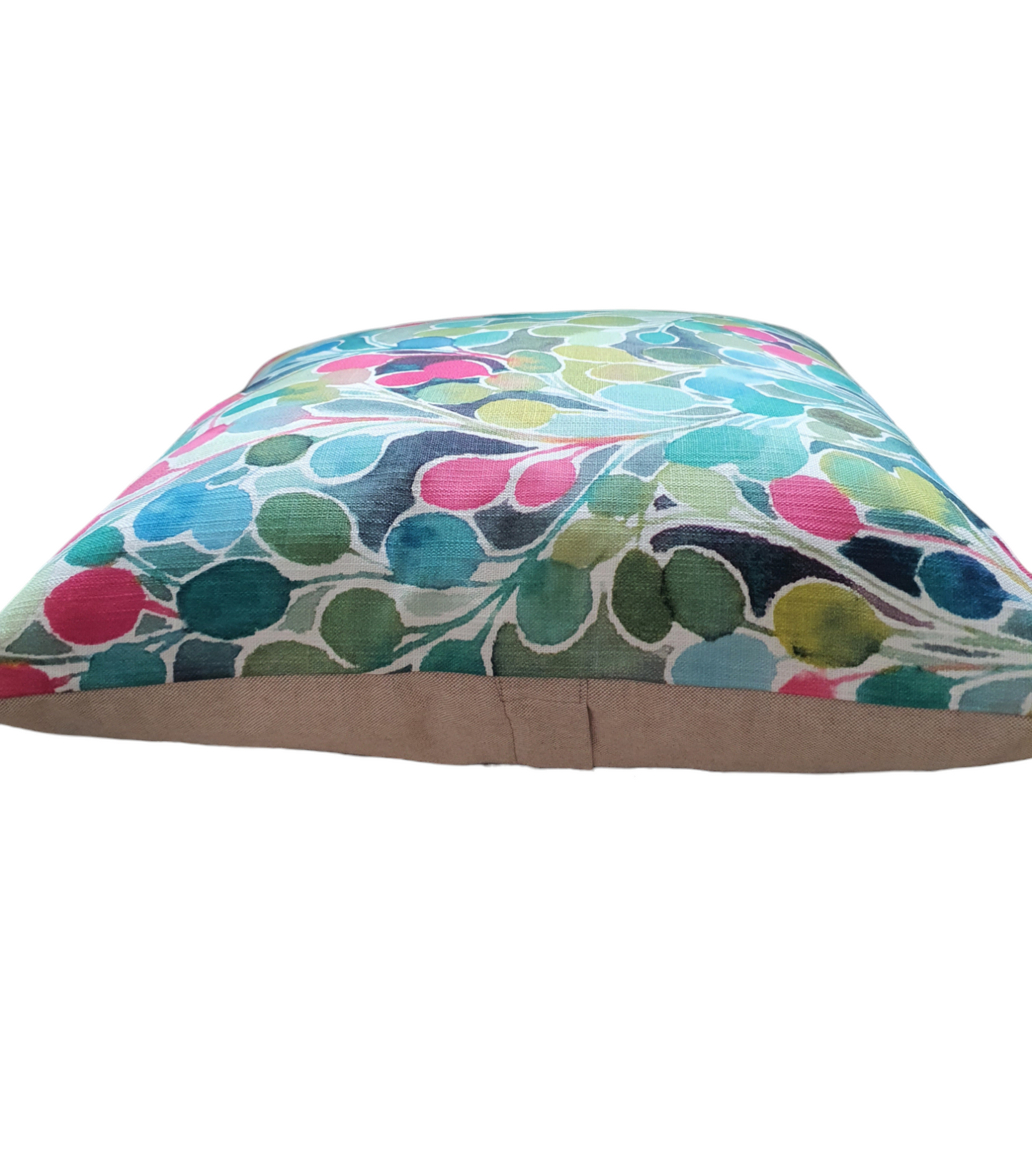 Handmade Mardi Gras Multicolour Fabric Zipped Cushion Cover