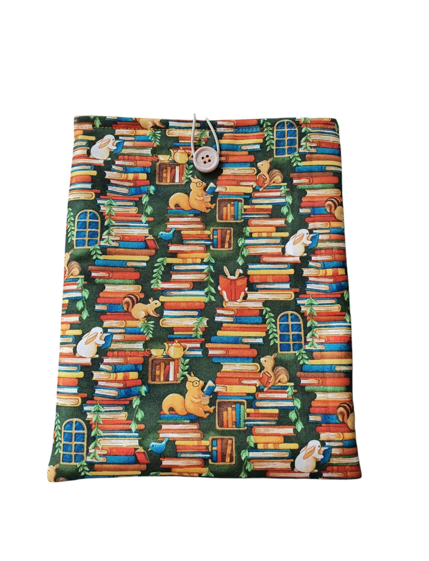 Handmade Padded Book Pouch, Book Lovers Gift, Book Sleeve, Bookworm, Book Bag, Book Protector, Kindle, Tablet e-Reader