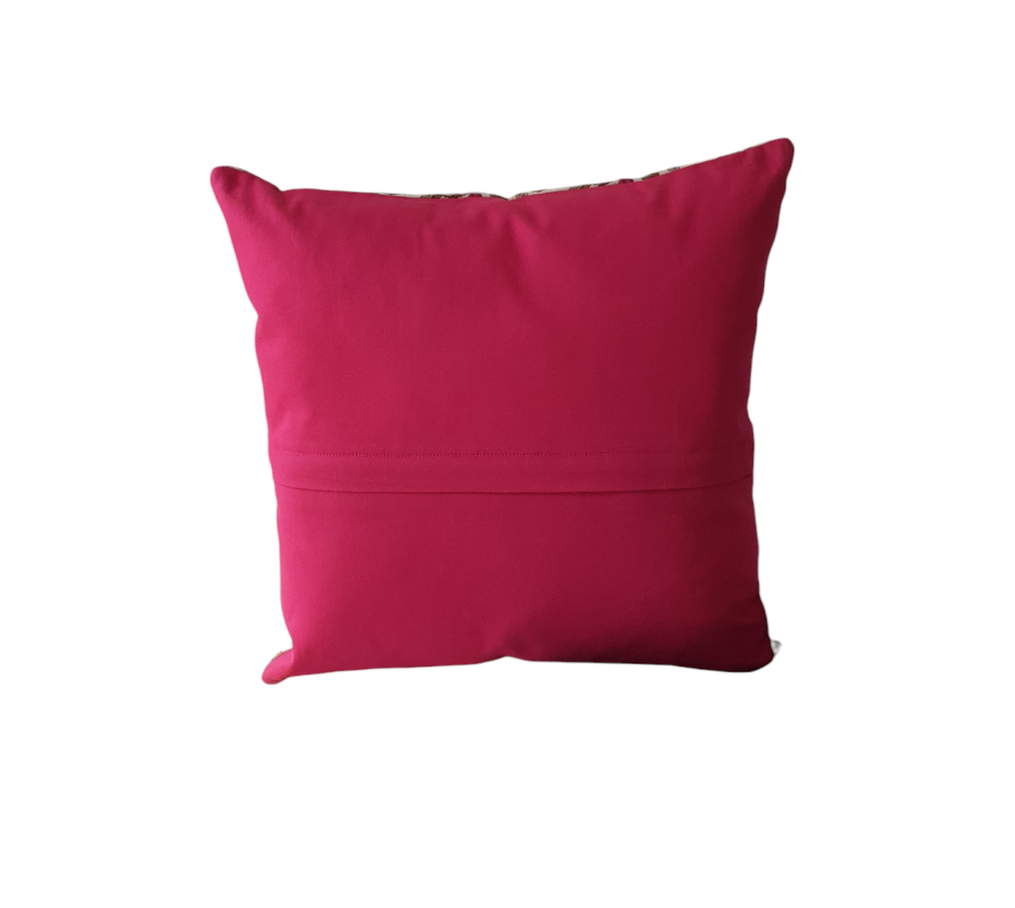 Handmade Leaf Pattern Zipped Cushion Cover - Vercelli Wine Leaf Fabric
