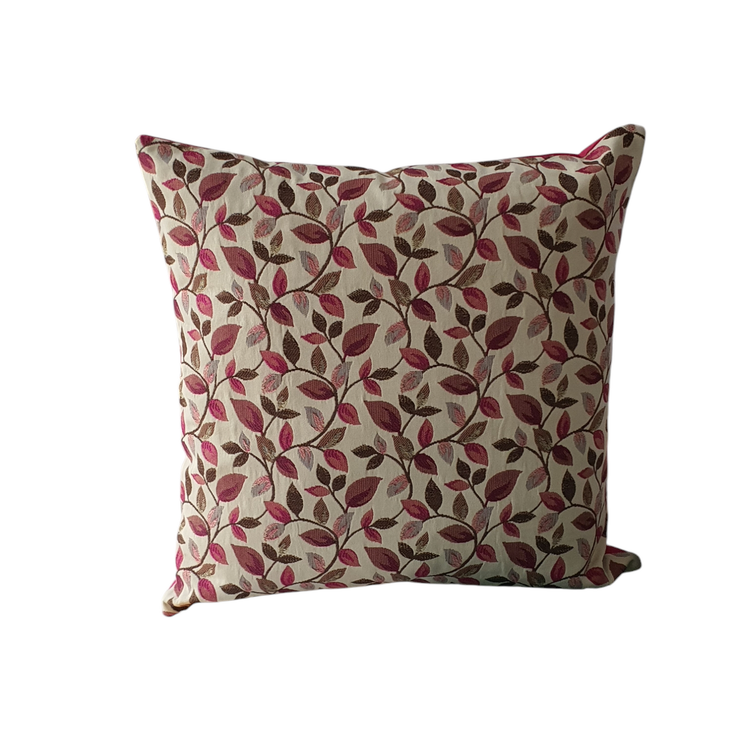 Vercelli Wine Leaf fabric handmade zipped cushion cover.