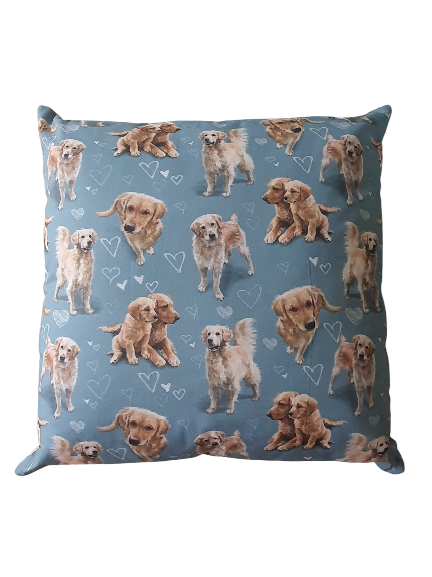 Handmade Golden Retriever Pattern Zipped Cushion Cover - Dog Lovers Gift