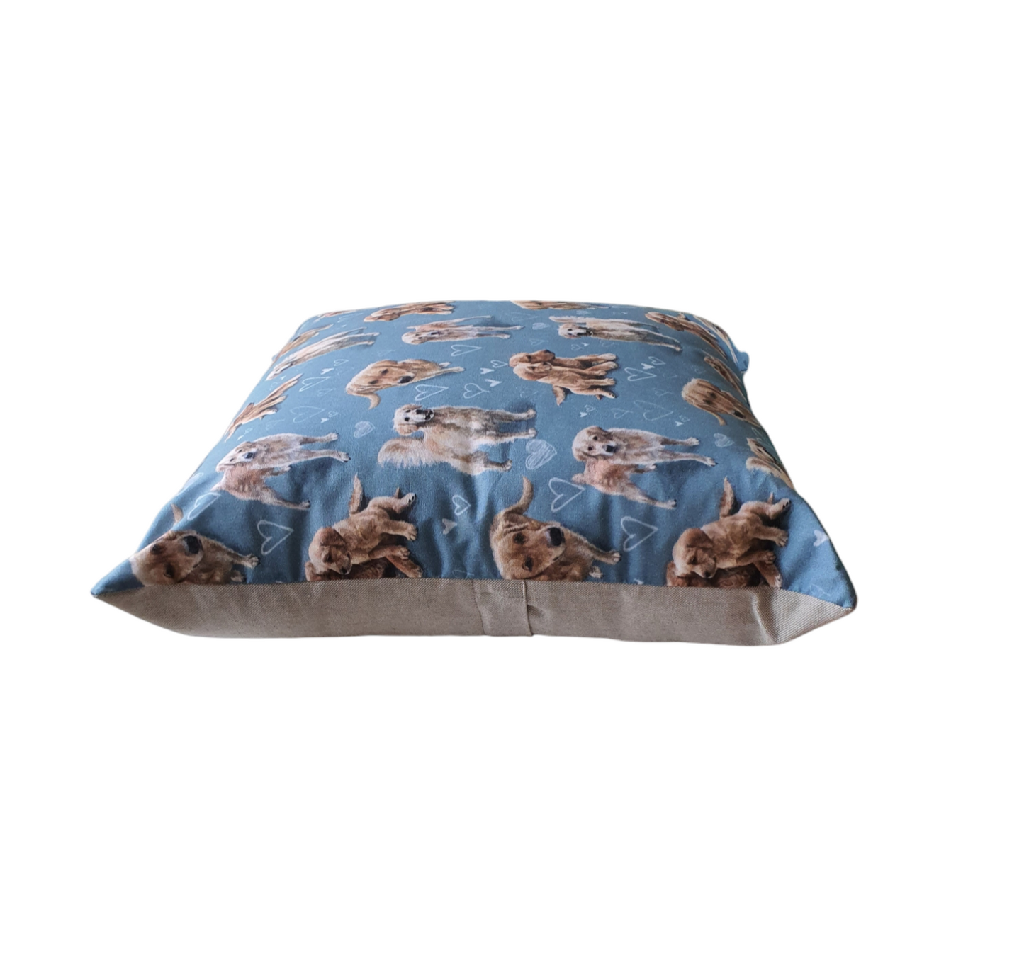 Handmade Golden Retriever Pattern Zipped Cushion Cover - Dog Lovers Gift