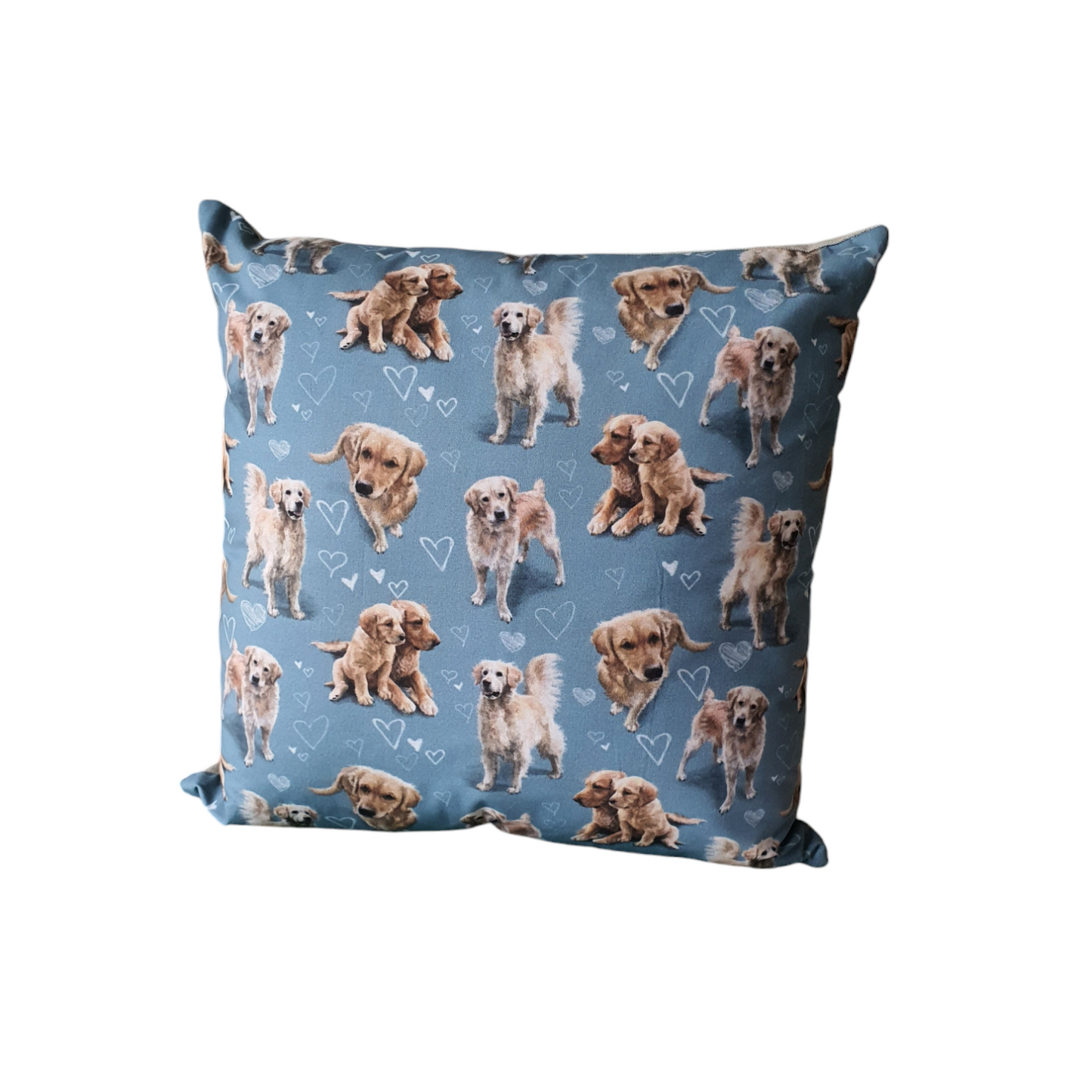 Handmade Golden Retriever Pattern Zipped Cushion Cover - Dog Lovers Gift