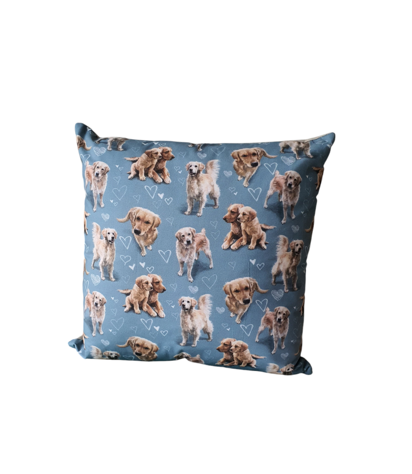 Handmade Golden Retriever Pattern Zipped Cushion Cover - Dog Lovers Gift