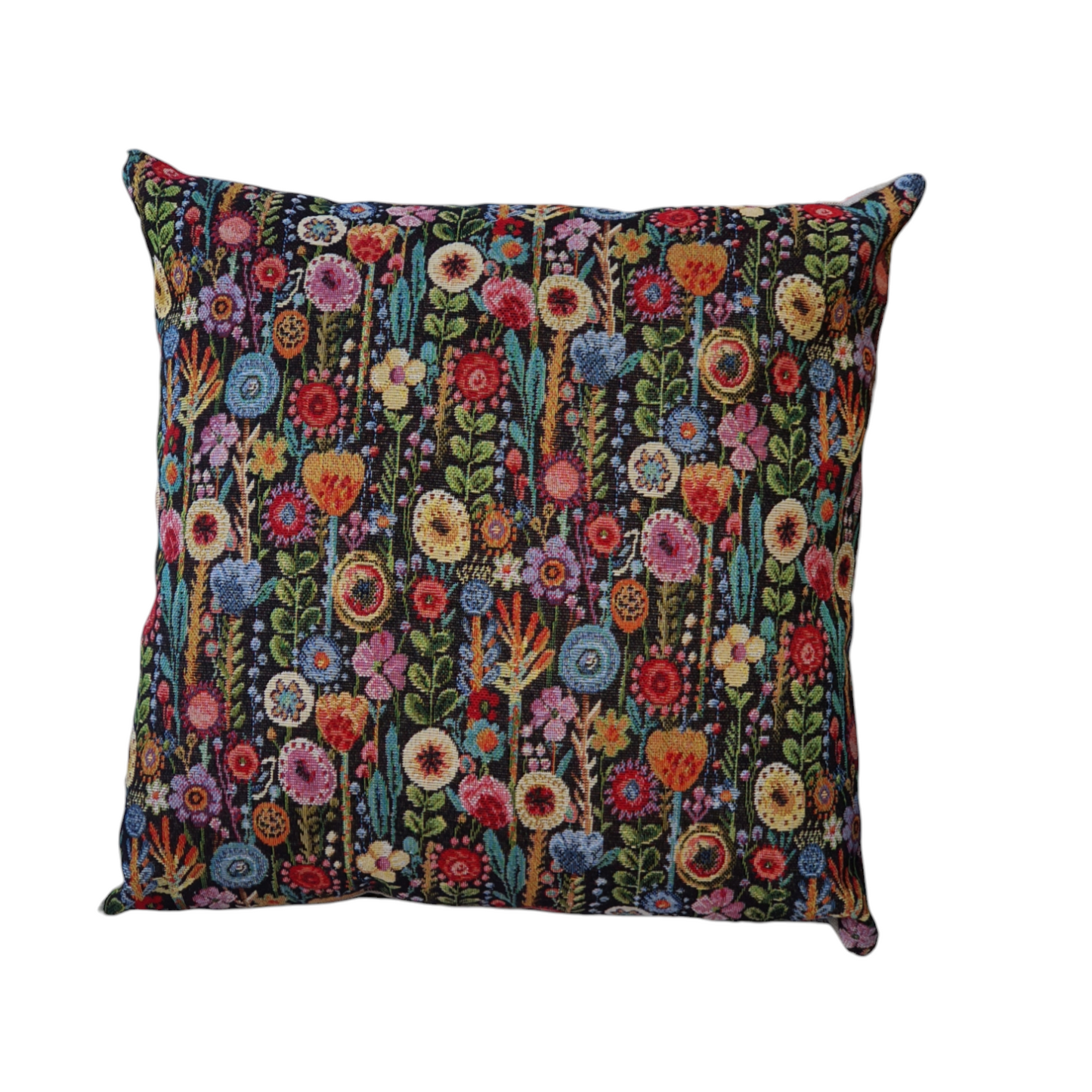 Handmade zipped cushion cover with with floral Kew Gardens Tapestry fabric which is of upholstery quality.