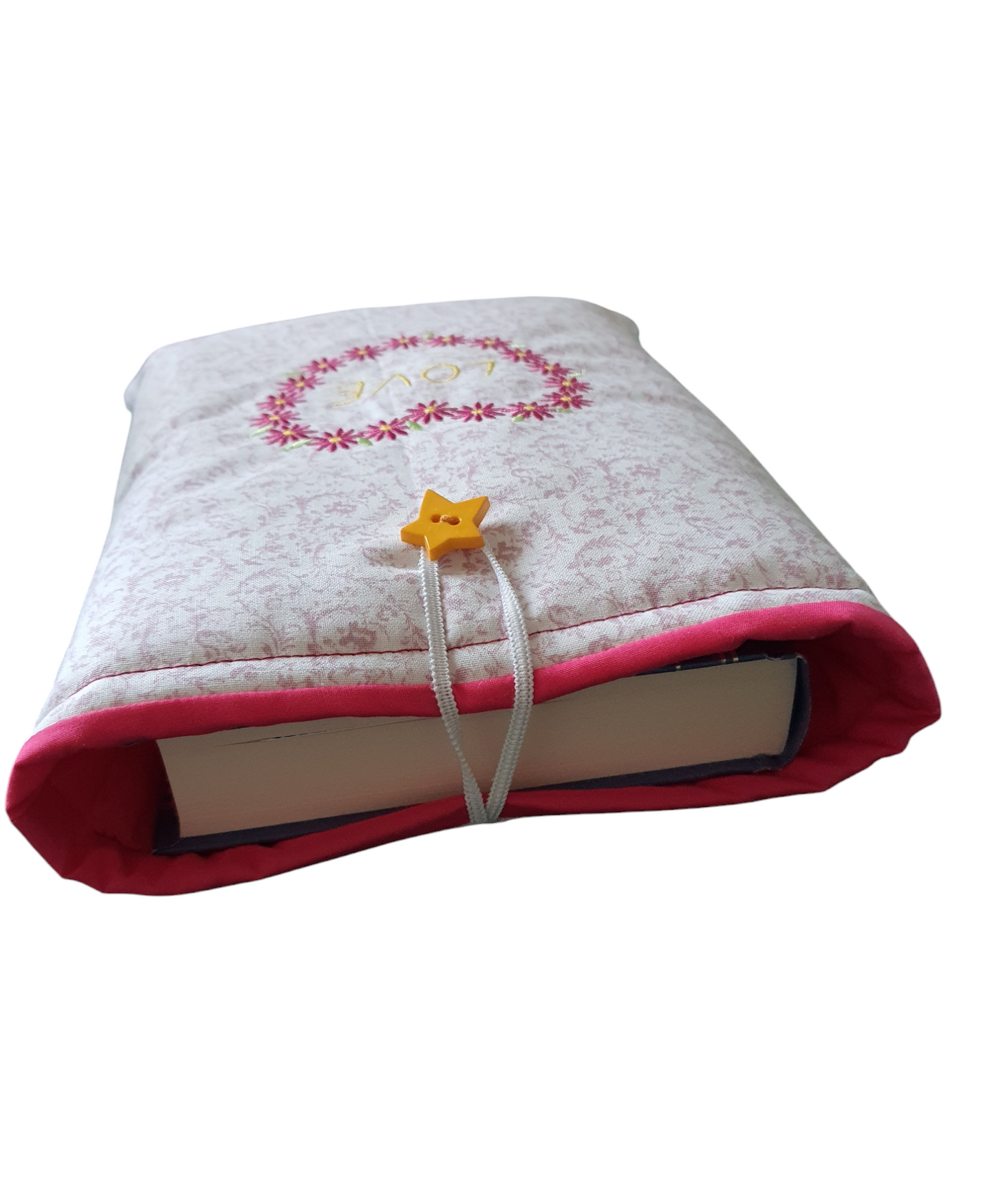 Embroidered Handmade Padded Book Pouch, Book Lovers Gift, Book Sleeve, Book Cover