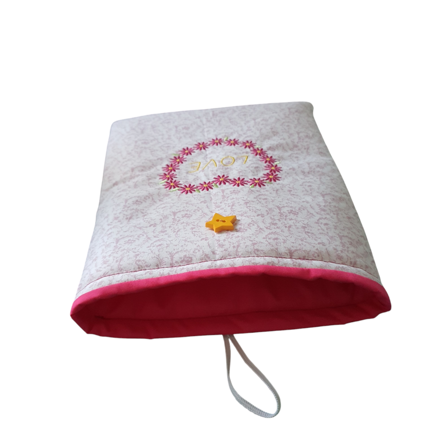 Embroidered Handmade Padded Book Pouch, Book Lovers Gift, Book Sleeve, Book Cover