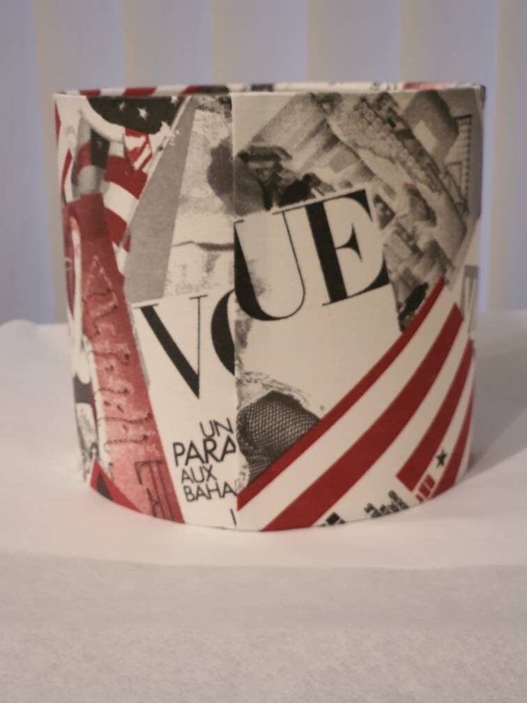 Fashion Magazines Fabric Lampshade - 20cm Handmade Drum Lampshade