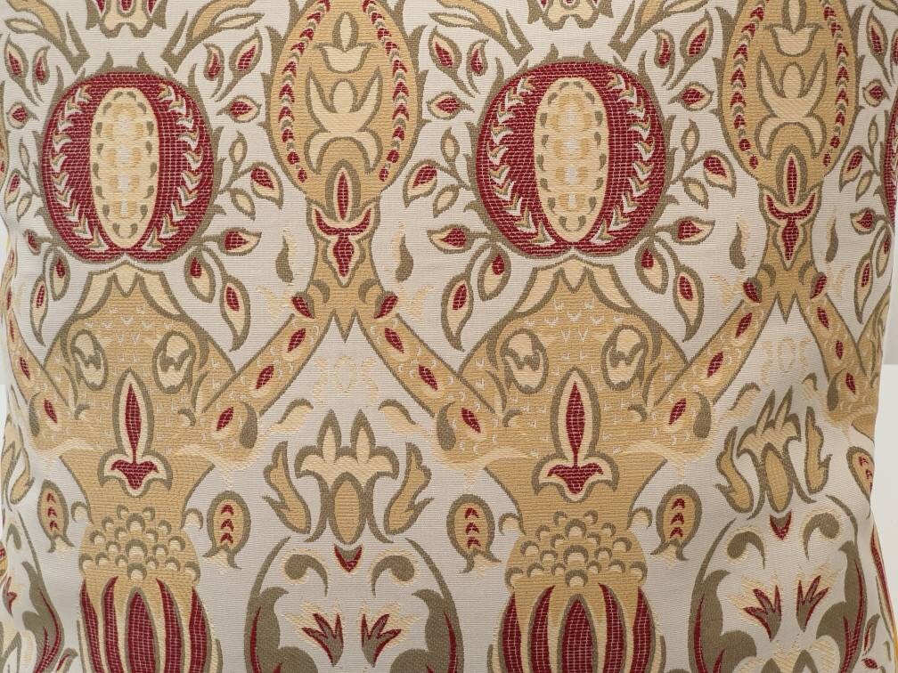 A close up of the regency style pattern fabric.