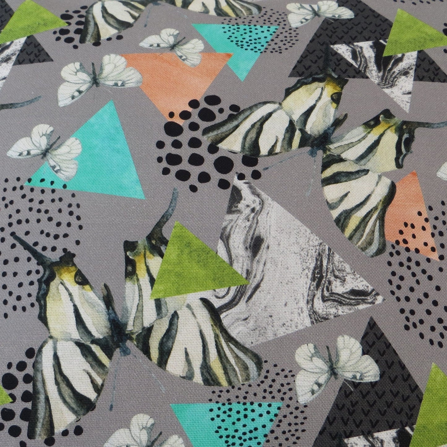 Butterfly Tropical Pattern Fabric - Handmade Zipped Cushion Cover (17inch x17inch)