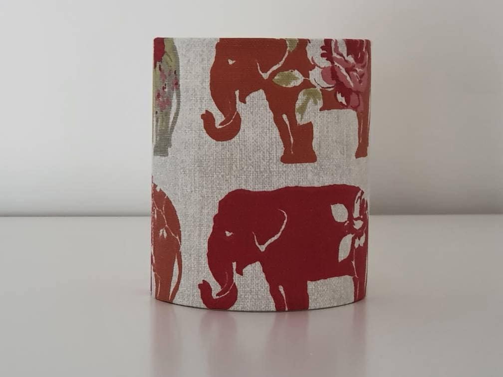 Elephant Fabric Battery Tea Light Lantern - Handmade 10cm Fabric Lantern
