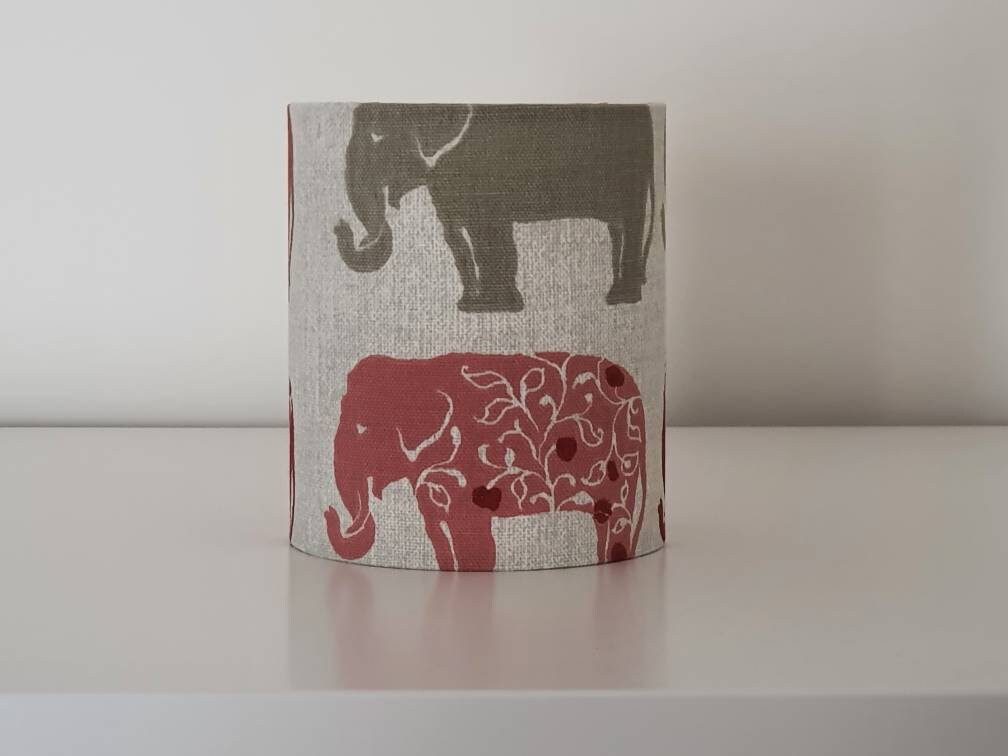 Elephant Fabric Battery Tea Light Lantern - Handmade 10cm Fabric Lantern
