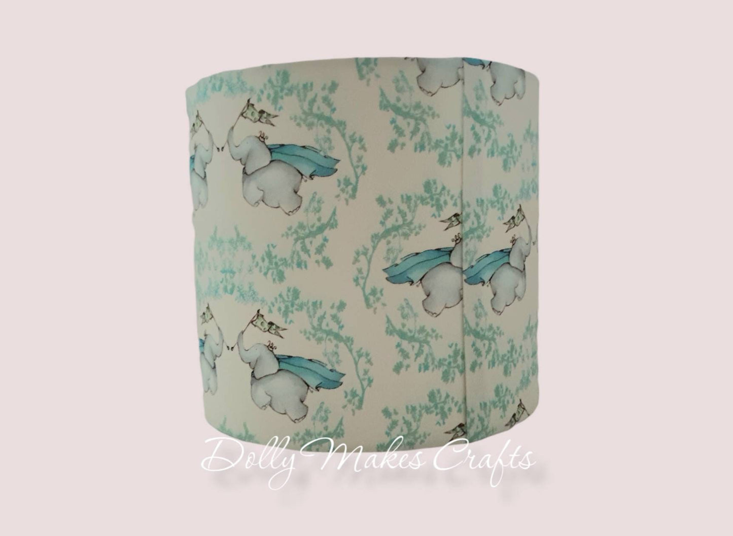 Flying Elephants Lampshade - Handmade 20cm Drum Lampshade