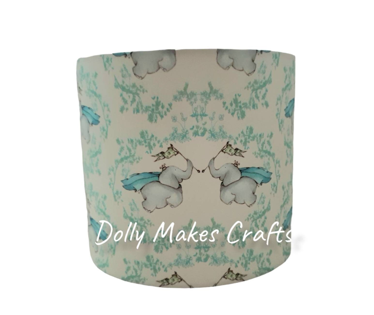 Flying Elephants Lampshade - Handmade 20cm Drum Lampshade