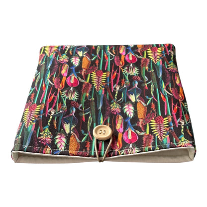 Handmade Padded Botanical Fabric Book Pouch, Book Lovers Gift, Book Cover