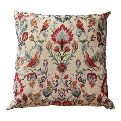 Handmade Zipped William Morris Cushion Covers, Bird Flowers Tapestry Fabric Cushion Cover