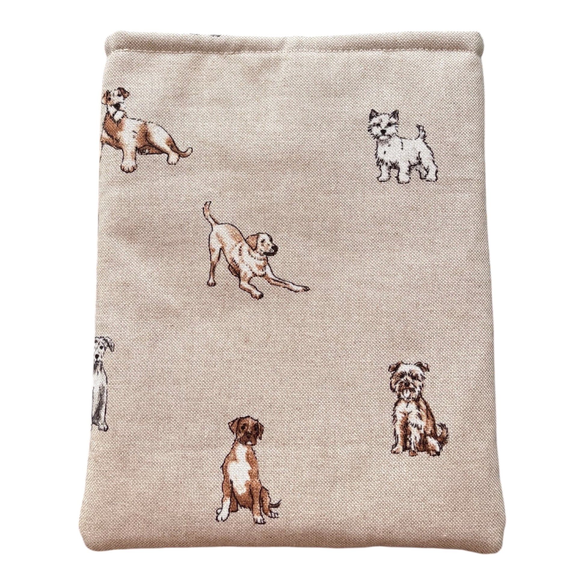 The back of the handmade Book Pouch which is the same fabric as used on the front of the Book Pouch.