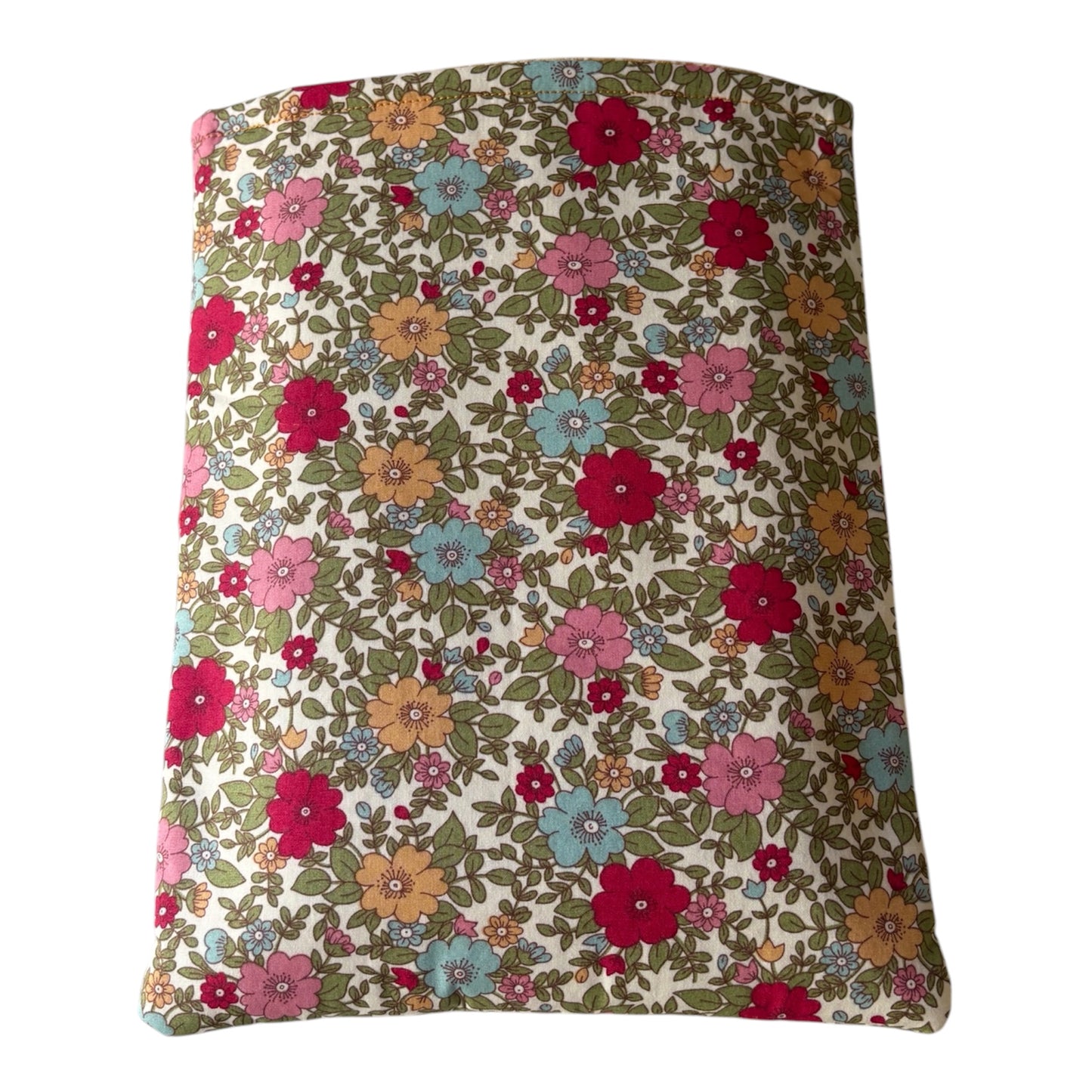 Handmade Padded Multicolour Floral Book Pouch, Book Lovers Gift, Book Sleeve, Book Cover