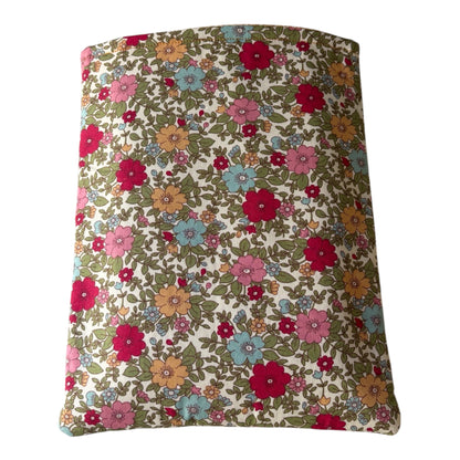 Handmade Padded Multicolour Floral Book Pouch, Book Lovers Gift, Book Sleeve, Book Cover
