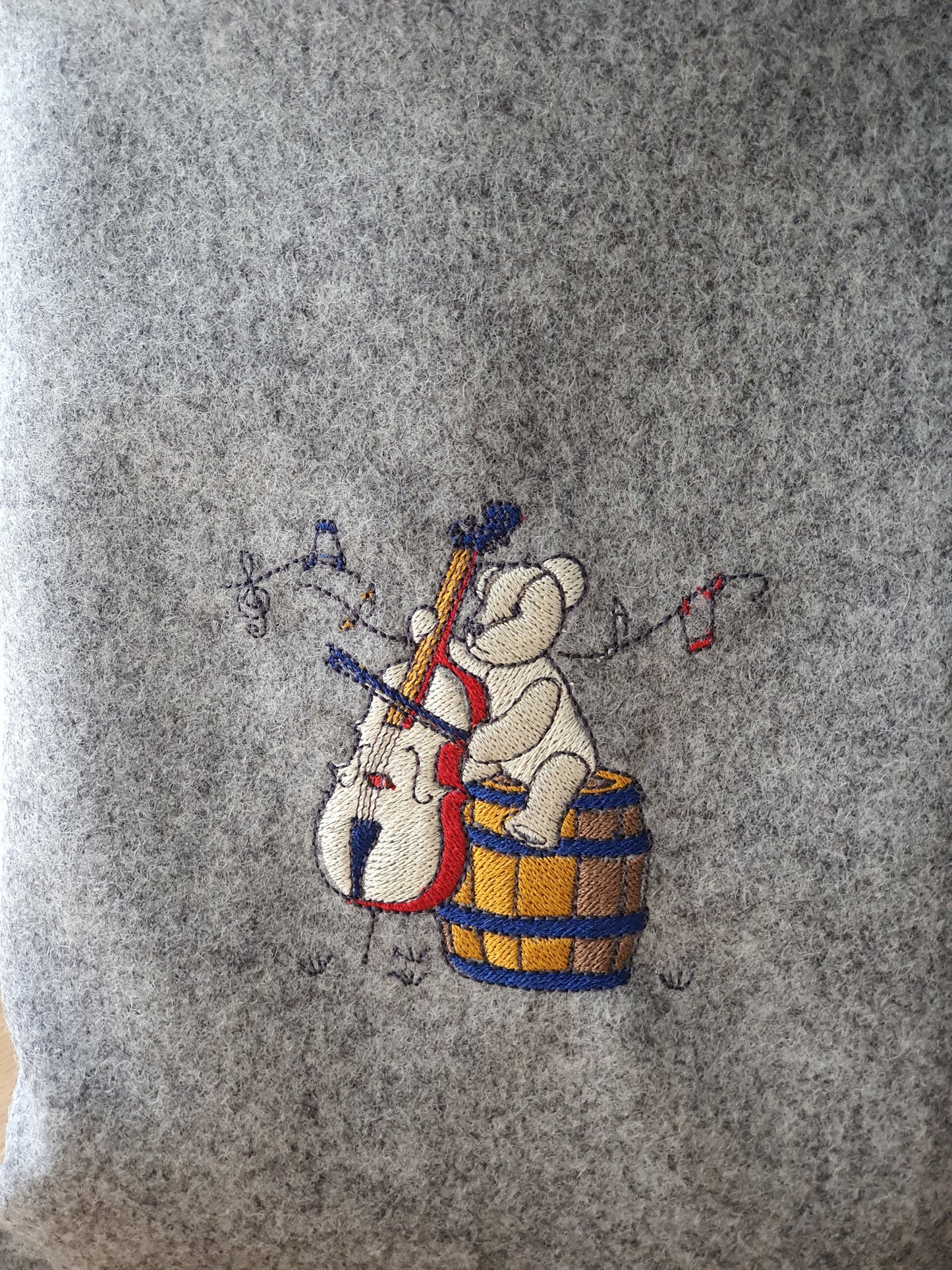 Handmade Padded Embroidered Book Cover - Book Lovers Gift - Musical Instrument