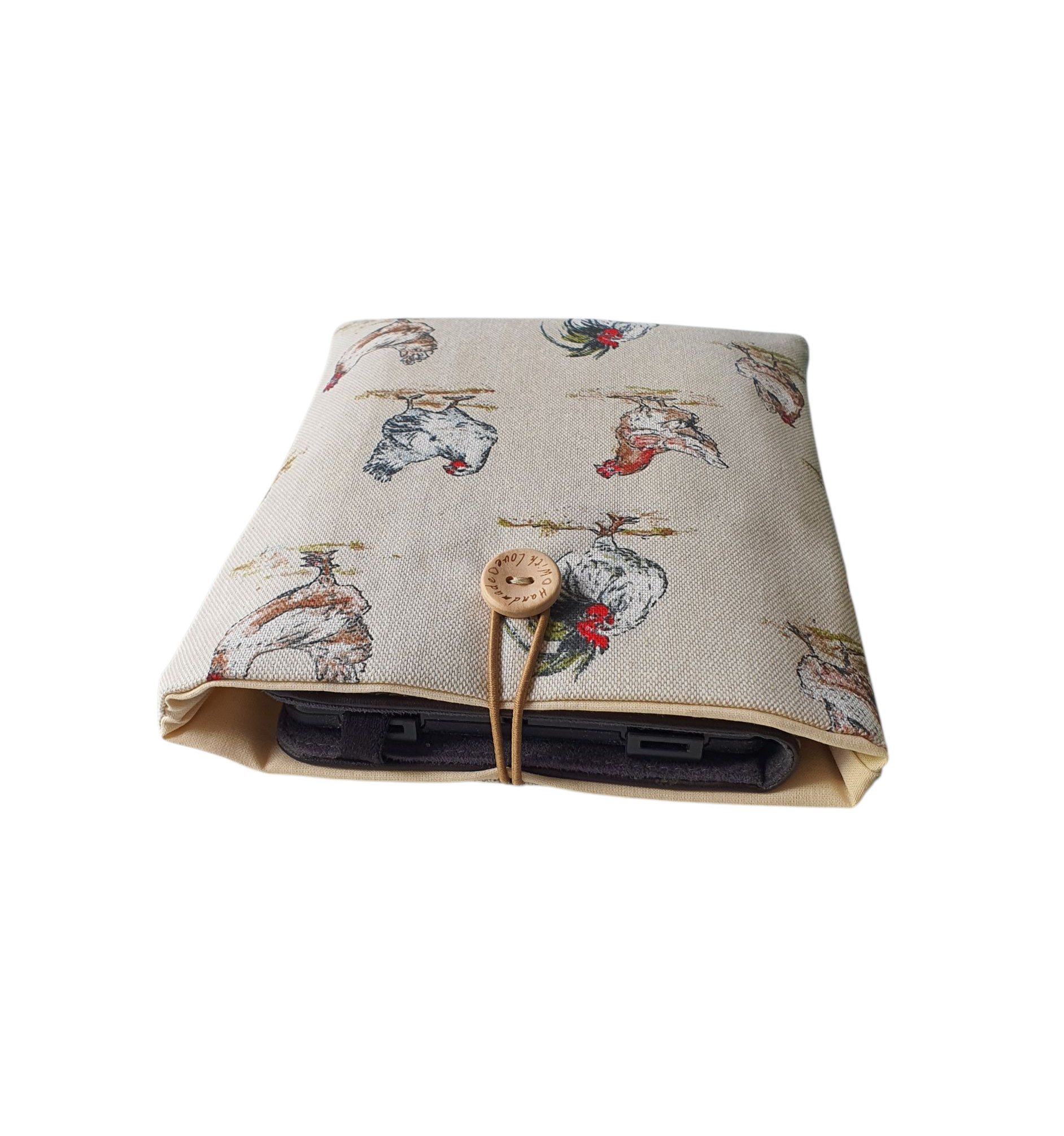The handmade padded Book Pouch will also offer protection for a Kindle but please check the measurements of your device prior to placing an order.  Please note the Kindle is not included and is for illustrative purposes only.