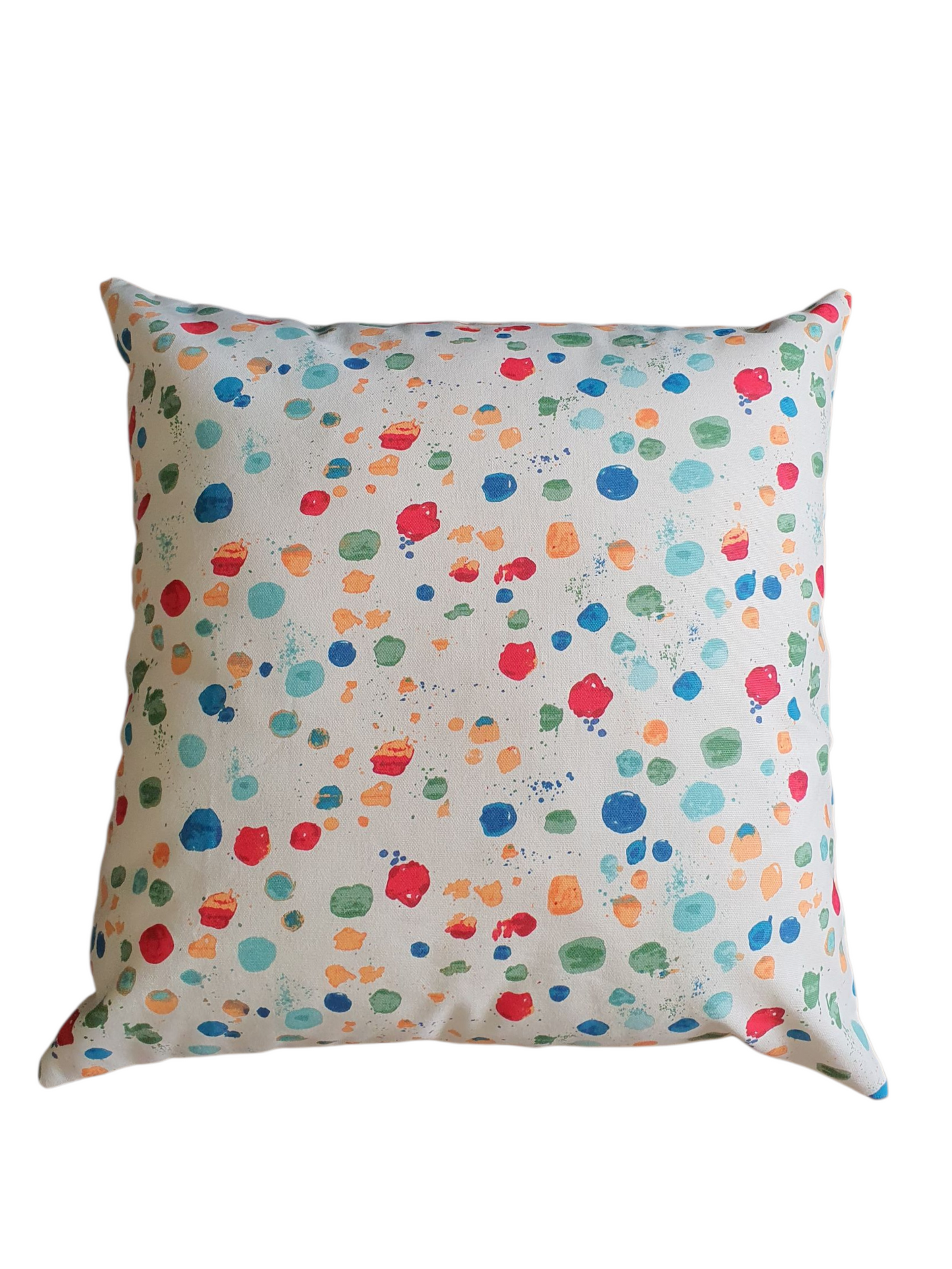 Handmade Multicolour Splat Paintbox Pattern Cushion Cover, Zipped Cushion Cover