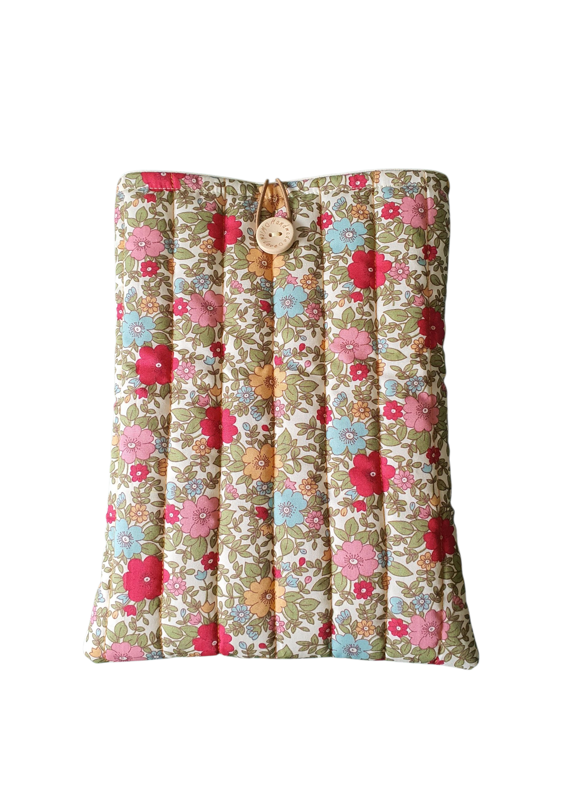 The handmade padded Book Pouch has also been quilted as can be seen in this photo.