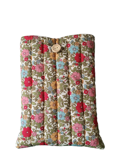The handmade padded Book Cover is approximately 9 inches by 7 inches (23cms x 18cms) and will protect precious books from wear and tear whilst being carried on the go.
