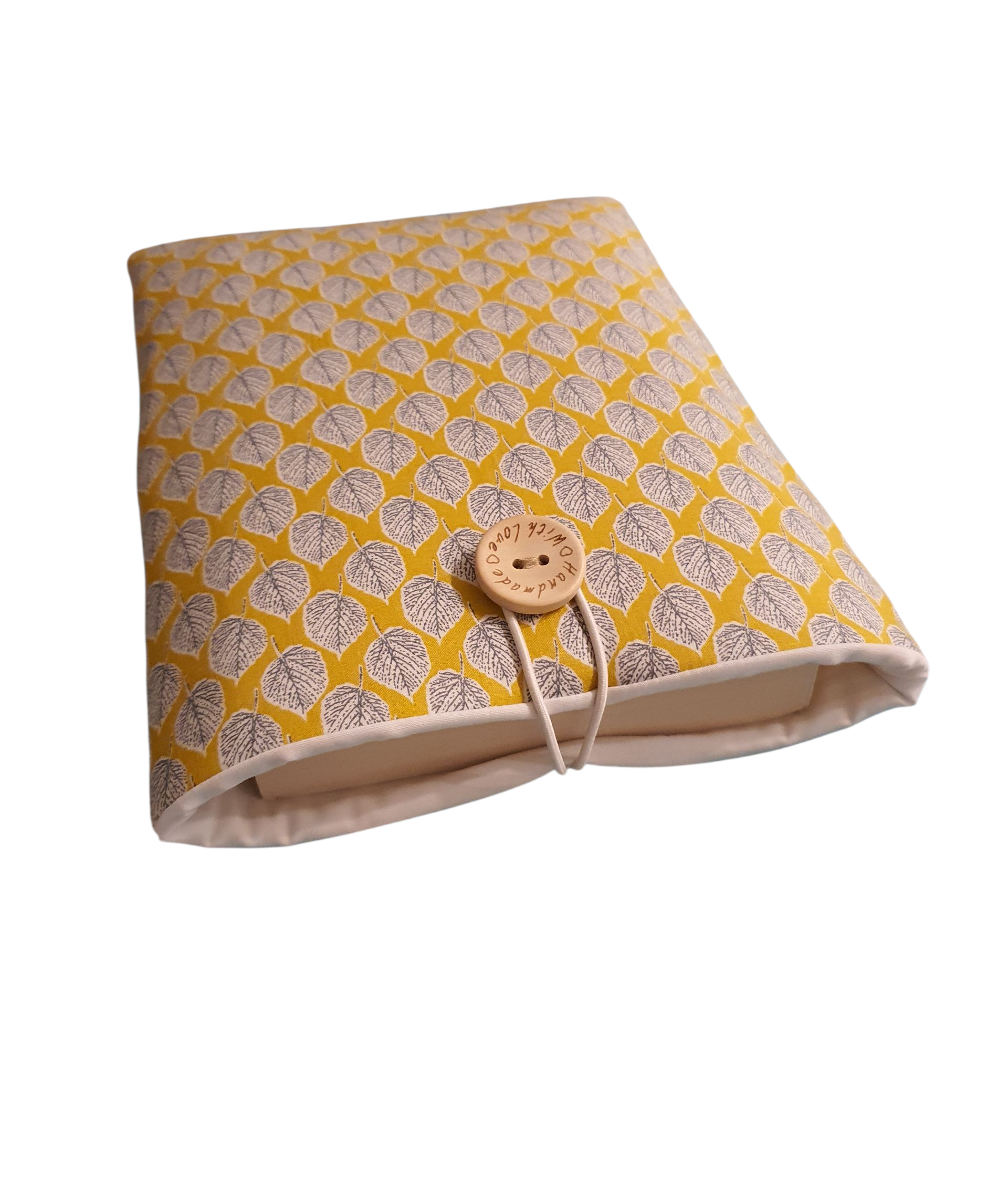 The handmade Book Pouch is approximately 9 inches by 7 inches (22.5cms x 17cms) and will also offer protection for a Kindle or e-Reader but check the measurement of your device prior to placing an order.  Please note the book is not included and is for illustrative purposes only.