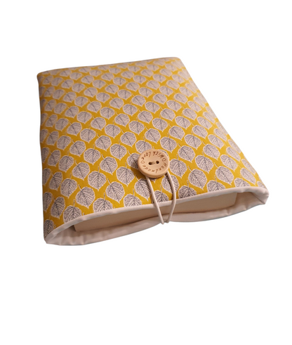 The handmade Book Pouch is approximately 9 inches by 7 inches (22.5cms x 17cms) and will also offer protection for a Kindle or e-Reader but check the measurement of your device prior to placing an order.  Please note the book is not included and is for illustrative purposes only.