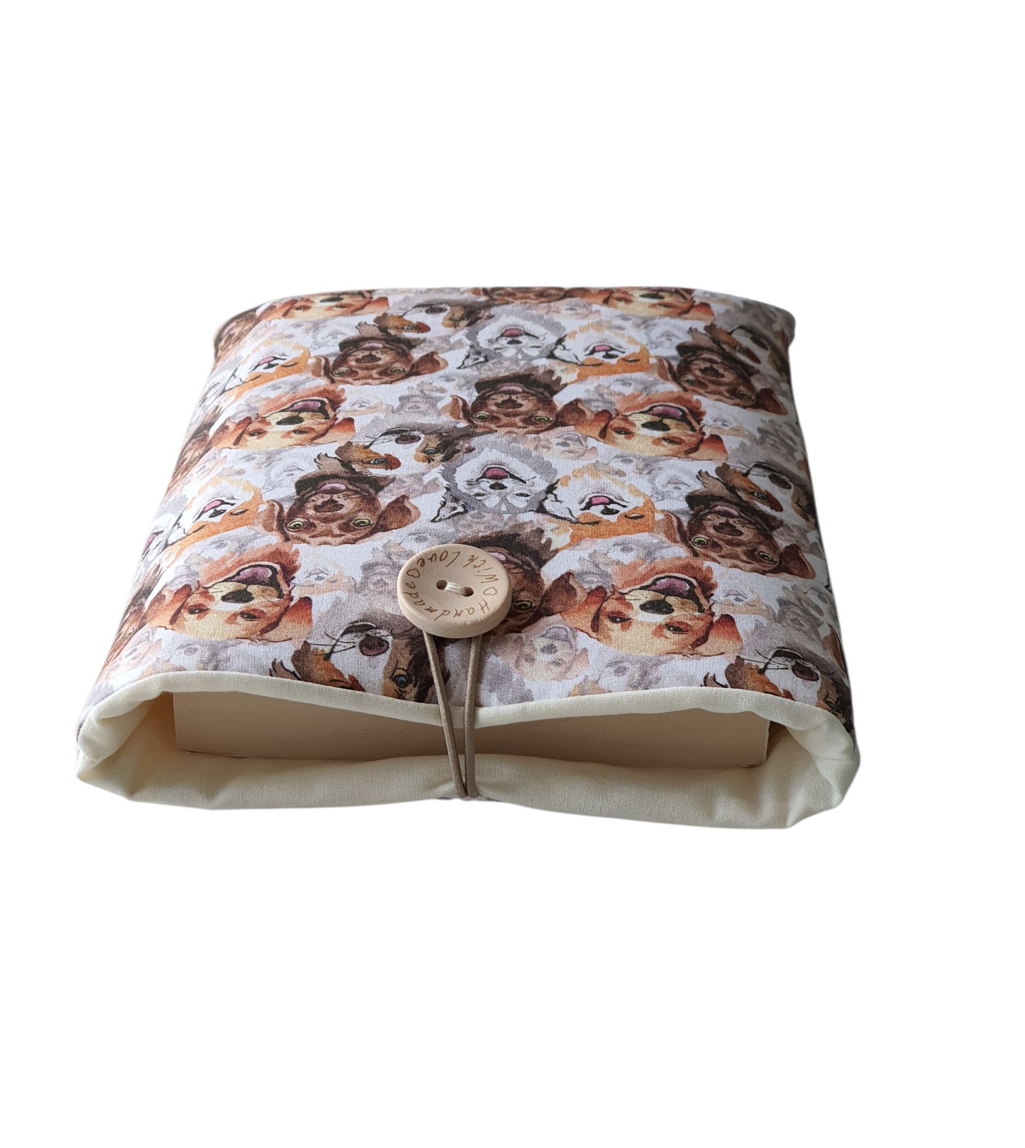 The padded Book Pouch will protect standard paperbacks from wear and tear whilst being carried on the go.  Being 22cms x 17cms would also offer protection for a small Kindle e-Reader but check the measurement of your device prior to placing an order.