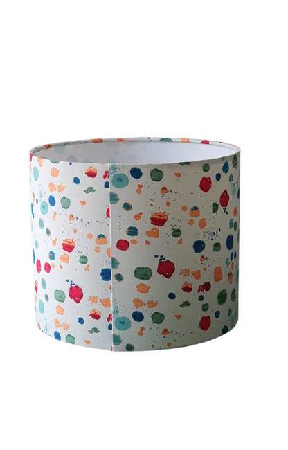 A view of the handmade drum shade at the seam join.  Please note the pattern may not match at the seam due to pattern placement and repeat.