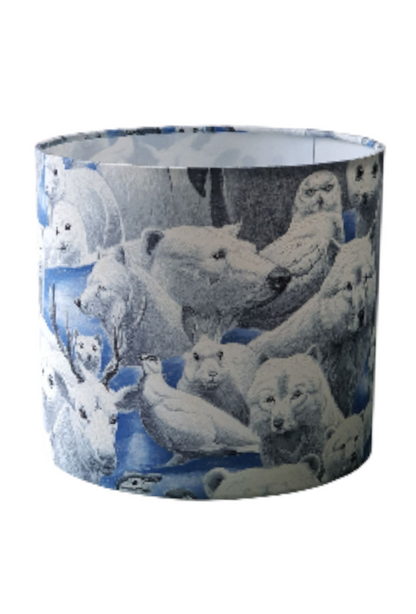 Handmade 20cm Winter Animals Fabric Drum Lampshade, Home Decor, Table Lampshade