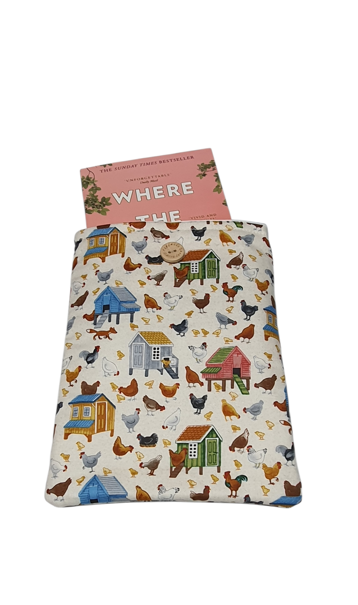 The handmade Book Cover will protect books from wear and tear whilst being carried on the go but please note the book in the photo is not included and is for illustrative purposes only.
