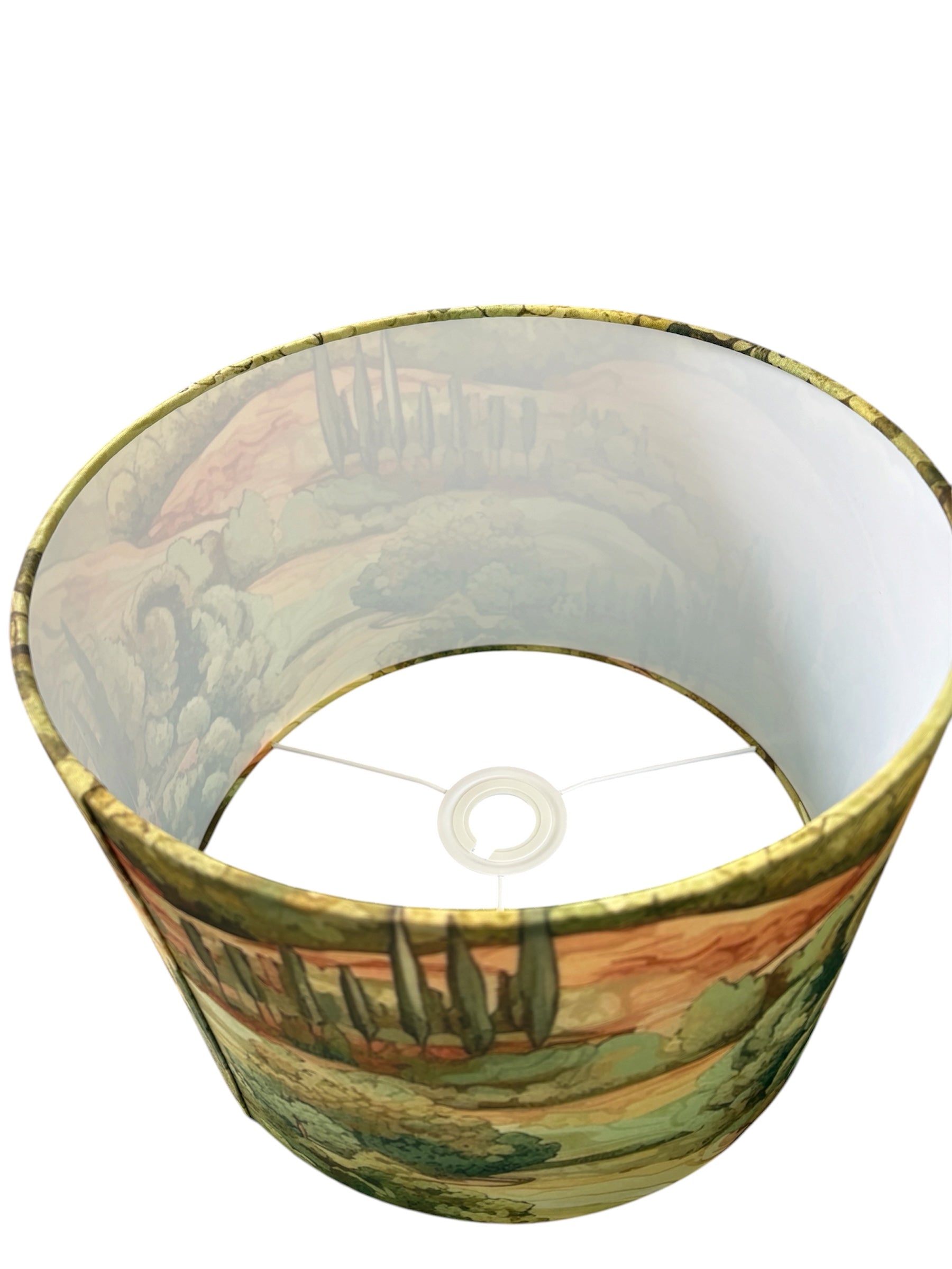 A photo looking from above the lampshade.