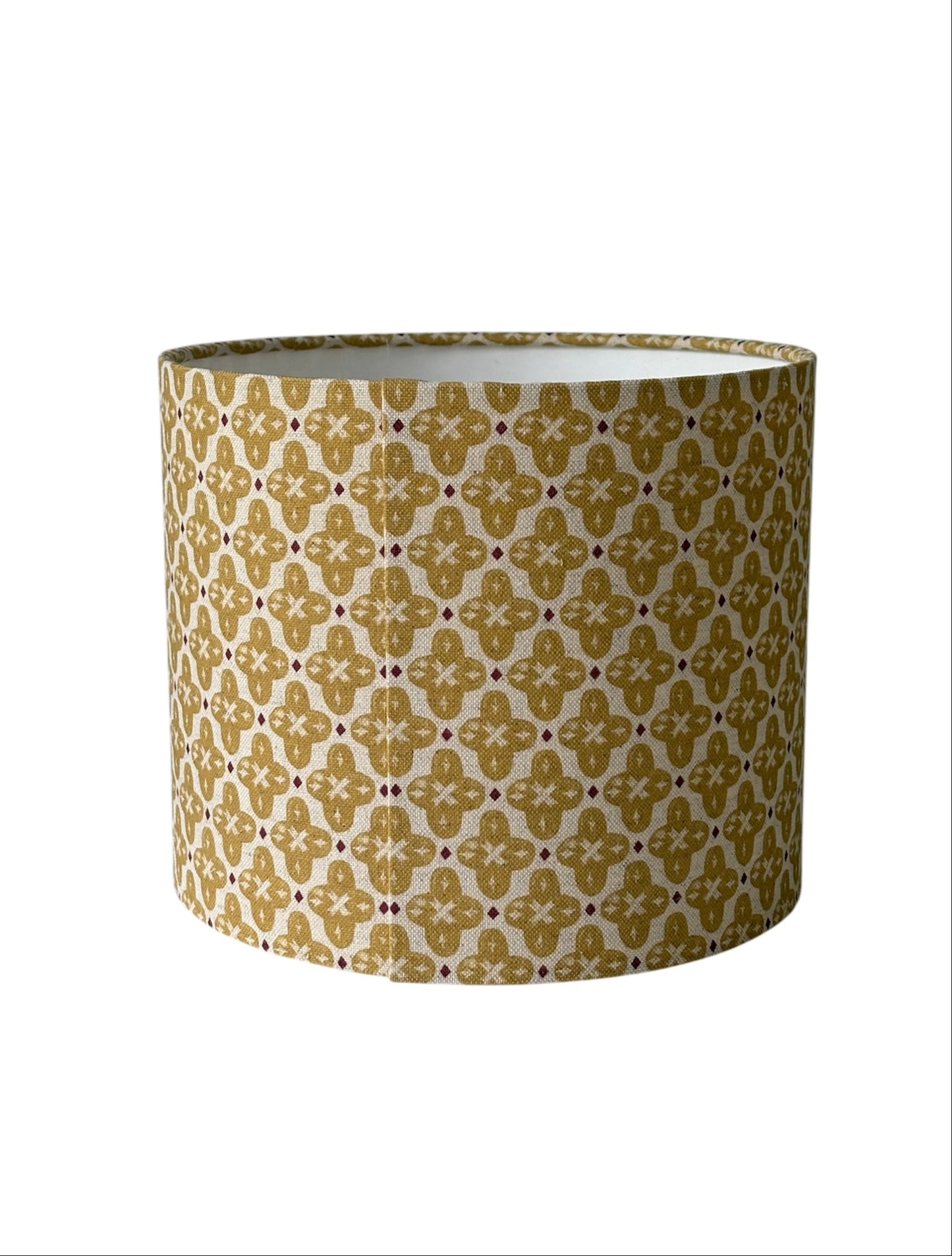 Another view of the back of the drum lampshade showing the pattern seam.